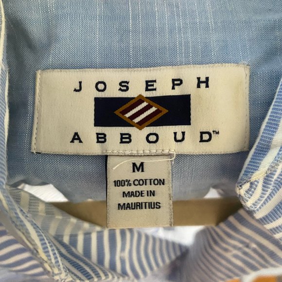 Joseph Abboud Blue and White Striped Short Sleeve Button Down - Picture 2 of 3